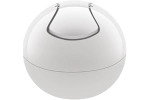 Spirella Poubelle Salle de Bains Récipient à cosmétiques 1 Litre Finition Brillante ou Mate Boîte à ordures à Couvercle pivotant Poubelle à Table Blanc uni