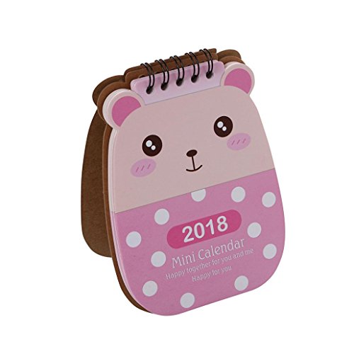 Preisvergleich Produktbild kalender 2018 wandkalender familienplaner niedlichen Cartoon Tier Schreibtisch Desktop Flip Stand Tabelle Büro LuckyGirls (E)