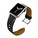Produktbild BZLine® für Apple Watch Armband 38mm/42mm, Mode Leder Ersatz Wrist Strap Band Uhrenarmband Schlaufe Smart Watch Armbänder mit Klassische Schließe für Apple Watch Series 3/2/1 (38 mm, Schwarz)