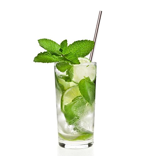 StillCool Edelstahl trinken Stroh Sicher für Kinder inkl. Reinigungsbürste 4 trinken Stroh + Satz von 1 Reinigung (Gerade, 4) - 5