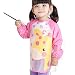 URAQT Unisex Baby Bib Waterproof Long Sleeve ,Eat and Play Smock for Kids,Toddler Apron of PEVA,Pattern Animal (Pink Giraffe)