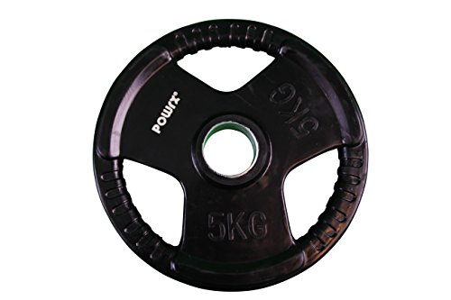 POWRX Olympia Hantelscheiben Gewichte Gusseisen Gummi Schwarz 2er Set 2,5 – 20 kg für Langhanteln Lochdurchmesser 51 mm - 5