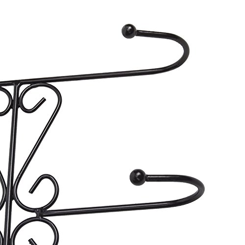 Vintage Türgarderobe Hakenleiste Garderobenleiste Kleiderhaken Stahl glanz Chrom mit 5 Haken (Schwarz) - 5