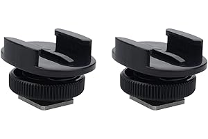 Suptig Adaptador de luz de montaje Adaptador de montaje de zapata fría para cámara SLR Cámara Gopro Suptig Light y otras cámaras de acción (paquete de 2) Negro