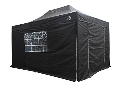 3×4.5m strapazierfähiger Faltpavillon, ( In verschiedenen Farben erhältlich ) für einen sekundenschnellen Aufbau, vollständig wasserdicht mit vier strapazierfähigen Seitenwänden. Lieferung mit KOSTENLOSER Tragetasche und vier Sandsack-Beingewichten (Schwarz) - 2