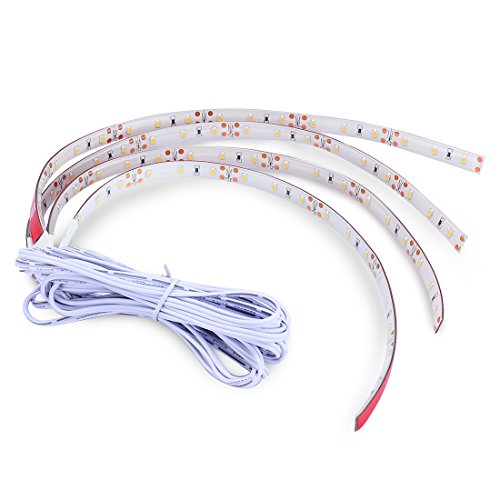 PryEU ( 4er Pack ) Weiß 30cm 18 x 3528 SMD LED Auto KFZ Lichterkette Strip Streifen Wasserdicht 12V - 6