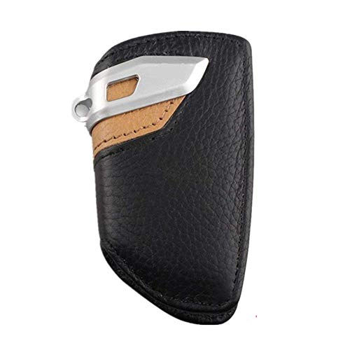 Happyit Caso Elegante de la Cubierta de la llave del Cuero Genuino del Coche para BMW F10 F20 F30 NUEVO 1 2 3 4 5 6 7 Serie X3 X 4 320I 116I 118I 328I 530I Accesorios Teledirigidos (Espada Amarillo)