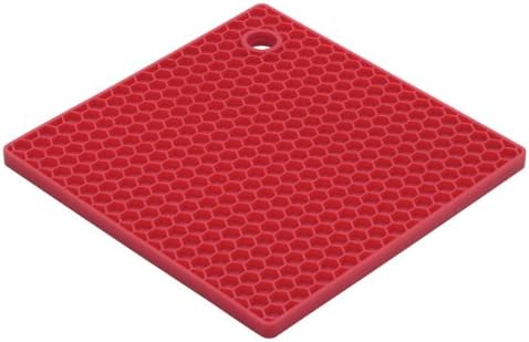 HIC Brands that Cook The Essentials Cherry Honeycomb Silicone Trivet, 7-Inch, Red