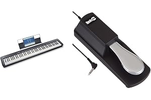 Casio CDP-S110BK digital piano med 88 viktade knappar, svart & RockJam RJSP01 Mikrofon, Svart, En Storlek