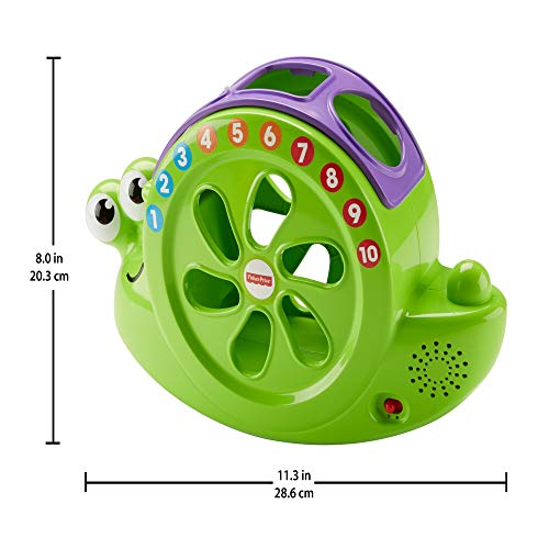 Fisher-Price Mon Ami l'Escargot Jouet Bébé pour Apprendre les Formes, les Chiffres et les Couleurs, avec 10 Musiques, 6 Mois et Plus, FRB87 – Image 8
