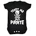 Fonfella Baby TRUST ME I'M A PIRATE Babygrow (12-18 Months SHORT SLEEVE - Black)