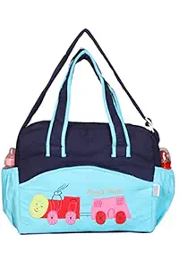 Unique Ideas New Born Baby Multipurpose Polyester Diaper/Mother Bag with Holder Diaper Changing Multi Compartment (Ferozi Turquoise Blue, Medium)