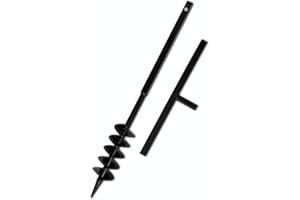 vidaXL Bêche et Tarière Manuelle 100 mm Double Spirale Acier Noir Outil Jardin