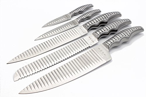1aTTack.de Messer Messerset 5-teilig mit Spezialklingen Hygienisch und Scharf Edelstahl - 4