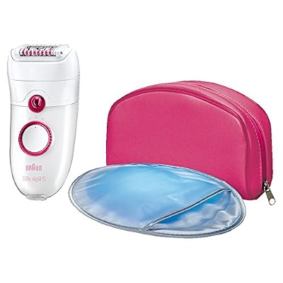 Braun Silk-épil 5 Power 5185 Épilateur Électrique Jambes pour Femme - CloseGrip et 3 Accessoires Massage, Gant Refroidissant et Pochette Rose