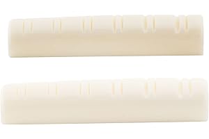 Musiclily 49mm Sillet Guitare Folk 12 Cordes en Os Bone Nuts pour Guitare Acoustique, 49x6x9,2mm (2 Pièces)
