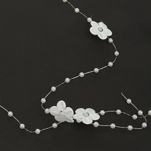 5m Satinblume Handgemachte Perle Perlkette Angelschnur Trimmen DIY Dekor Beige - 6