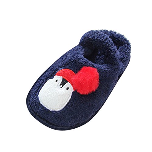 zapatos princesa niñas invierno, Sannysis Zapatilla de casa Calzado para niños pequeños bebé niña niño zapatillas de algodón suave bebe dress up zapatos de seguridad (15CM, Armada)