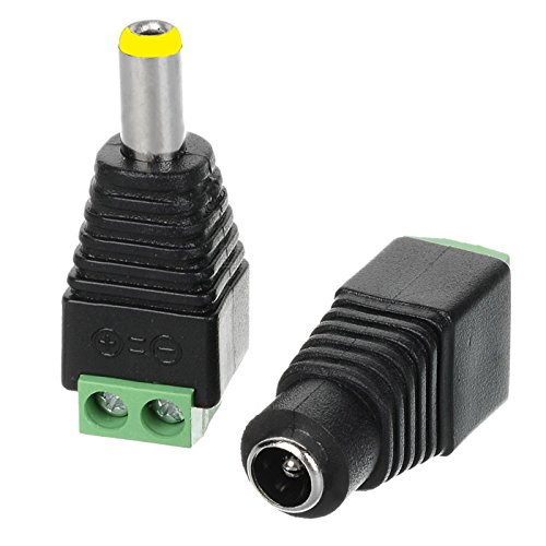 Preisvergleich Produktbild RongDuosi Buchse + männlicher Gleichstromanschluss für elektronische Komponenten der Videoüberwachung (Paar / DC 12V) Computerzubehör