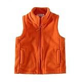 G-Kids Kinder Baby Weste Fleeceweste Mädchen Jungen Kuschelig Fleece Reißverschluss Jacket Outwear Orange 120