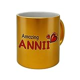 Indigifts Sister in Law Gift Amazing Anni Quote Printed Golden Coffee Mug 330 ml - Gifts for Sister in Law, Sister in Law Birthday Gift, Bhabhi Rakhi Gift, Bhabhi Birthday Gift, Raksha Bandhan Gift