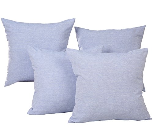 Deconovo 4er Pack Kissenbezüge Sofakissenbezug Kissenbezug Kissenhülle Hellblau 40×40 cm - 8