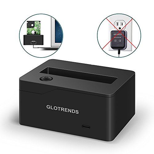 Mini SSD HDD Docking Station - GLOTRENDS K1 2,5 Zoll USB 3.0 SATA Festplatten Dock Docking Station, Maximal unterstützt 3TB Festplatten und 15mm dicke Festplatten, Stromversorgung über USB, aus ABS Plastik