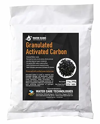 WATER CLINIC?Granulated Activated Carbon/For Water Purification and Air Purification/Aquarium/Fish Tanks/Pure Activated Charcoal Rocks/Eliminate Tank Odours/Remove Harmful Bacteria (1Kg)