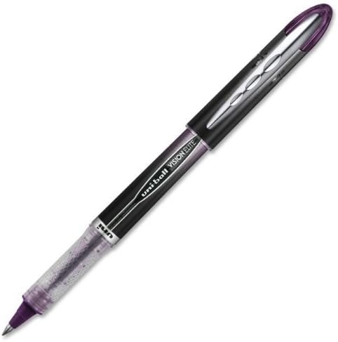 Uni-ball Vision Elite BLX Series Stick Bold Point Rollerball Pen, Purple/Black Ink Pen 1 Each by Uni-ball