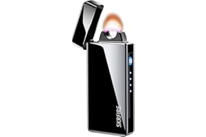 SKRFIRE Electric Lighter Plasma Lighter Windproof Flame Electric Lighter Arc Lighter rechargeable lighter candle lighter Indoor&Outdoor (Black)