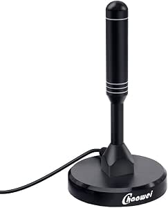 Antenna TV Digitale DVB-T2 Portatile - Per Auto E Casa, Base Magnetica, Cavo 5m, Alimentazione USB 5V