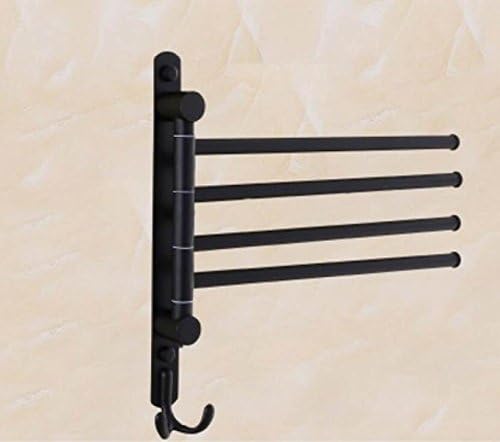 XYQX Stainless Steel Black Swivel Towel Rack Bathroom Activity Towel Bar Bathroom Pendant 27.5 * 32cm,4bar