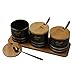 Produktbild Flavour Dosen Set dreiteilig mit Löffel Home Kitchen Gewürzdosen mit Deckel Salzdosen kombiniert mit Seasoning Box Home Seasoning (Color : Black)