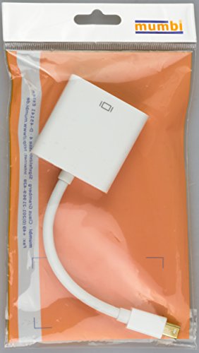 mumbi Mini DisplayPort DVI-I (Dual Link) Adapter Kabel – von Mini DisplayPort auf DVI 24+5 – vergoldete Kontakte – Adapterkabel 10cm weiss - 7