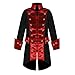 Produktbild Setsail Mantel- Punk Jacke Steampunk Gothic Langarm Jacke Retro Mittellang Mantel Kostüm Cosplay Uniform für Damen und Herren (Rot, M)