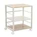 Produktbild VASAGLE Küchenwagen Servierwagen mit arretierbaren Rollen, Regal, Lagerregal, Moderner Rollcontainer für Küche, Büro, Schlafzimmer, Wohnzimmer, Garage, Eiche Hell & Weiß LRC63WN