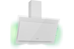 Klarstein Hotte Aspirante 90cm, Hottes de Cuisine Inclinées, Filtre de Hotte en Aluminium, Débit d'Air Puissant 601m³/h, LED, Ecran Tactile, Extracteur d'Air Silencieux, Hotte Efficace avec Evacuation