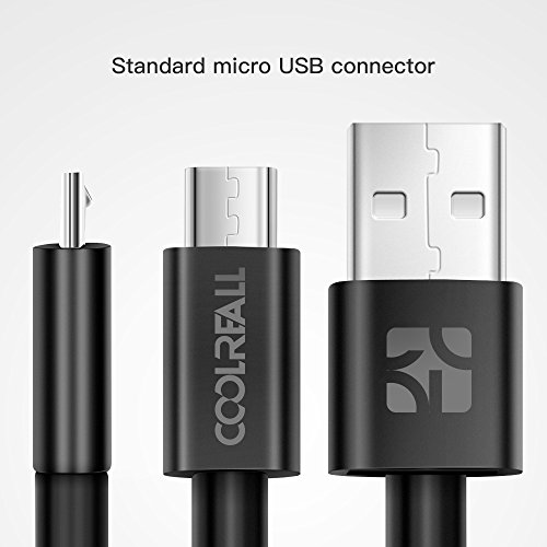 Micro USB Kabel Nylon[2-Pack] Coolreall USB Ladekabel für Samsung, HTC, Nexus, LG, Motorola, Sony, Android Smartphones und weitere,Schwarz(1m,1.8m) - 3
