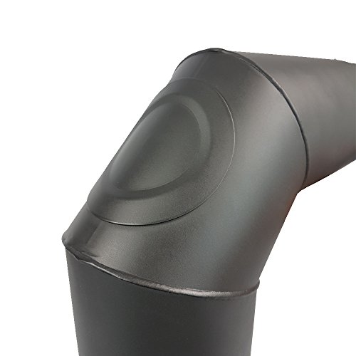 Rauch-Rohr Winkelrohr-Set 90° Ø150mm in Schwarz inklusive Wandfutter und Wandrosette Ofenrohr-Set mit Senotherm Lackierung hitzebständiger Rohr-Set mit CE Zulassung - 4