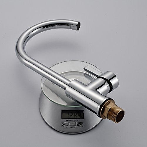 Auralum® 2 Jahre Garantie Niederdruck Mischbatterie mit Groß C Form 360° Drehbar Armatur Wasserhahn Küchearmatur Einhandmischer für Spüle Küche - 6