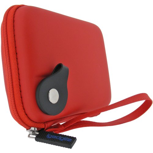 igadgitz Rot EVA Hart Tasche Schutzhülle für Western Digital My Passport Ultra, Ultra Metal, Air, Mac, X & WD Elements 500GB 1TB 2TB 3TB Tragbare Externe Festplatte Etui Case Cover - 4