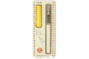 Pilot Kakuno Fine-Nib Fountain Pen, White Body Soft Yellow Cap Body (FKA-1SR-) by Pilot