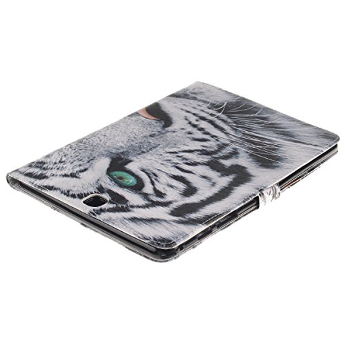 Galaxy Tab A 9.7 Hülle,Ukayfe Weißer Tiger Painted Schutzhülle fur Galaxy Tab A 9.7 SM-T550 Ledertasche Lederhülle Smart Case Cover,[Bunt Muster Design] Kunstleder Tasche PU Leder Schutzhülle Brieftasche Etui Schale Hülle for Galaxy Tab A (9.7 Zoll) SM-T550 mit 1 x Schwarze Eingabestift - 4