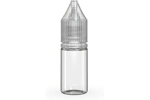Chubby Gorilla V3 10ml PET Plastic Unicorn Bottles for Liquids, Oils and E-Liquid - Empty Dropper Bottles - 20x 10ml (Clear Bottle, Clear Cap)