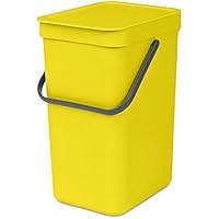 Brabantia Sort & Go Cubo de Basura, 16 L, Plástico, Amarillo, 27,9 x 22,0 x 40,1 cm