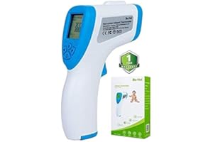 Bohui THERM-001 Termometro a Infrarossi senza Contatto, Schermo Retroilluminato LCD, Blu