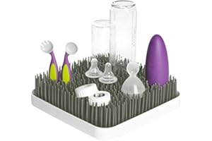 MORKKA Bottiglia Stendino, Antibatterico Controsoffitto Stendino Per Biberon, Bambino Piatti, Tazze Con Beccuccio, Capezzoli (Grigio)