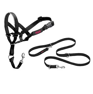Halti Headcollar and Training Lead Combination Pack, Stop Dog Pulling on Walks, Includes Size 5 Head Collar and Double Ended Lead