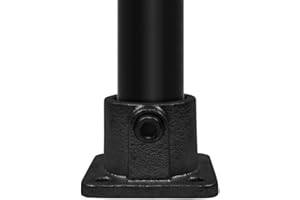 VILO VISIONS Rohrverbinder Temperguss SCHWARZ Gerüstrohr Kupplungen T-Clamps® - TÜV geprüf (Fußplatte Quadratisch (F131), 21,3 mm (½”))