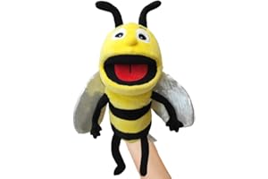 FYBR Hand Puppets Bee Insects Puppets for Kids, Interactive Toys for Boys Girls, Plush 13" Insect Stuffed Animal Story Toys Gifts for 3-6 Year Old (Bee)